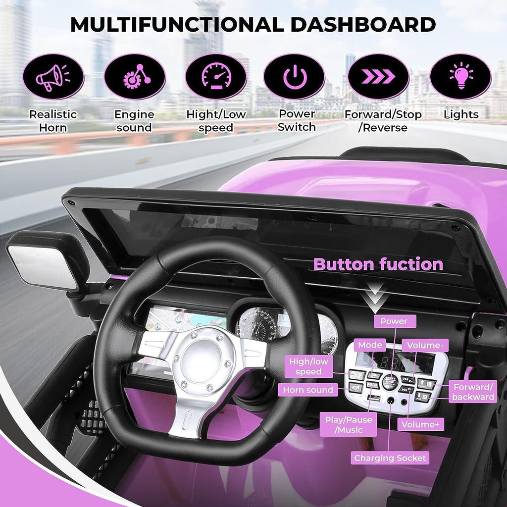 12V Remote Control Truck Toy for Kids - Electric Ride On Car with 4 Wheels