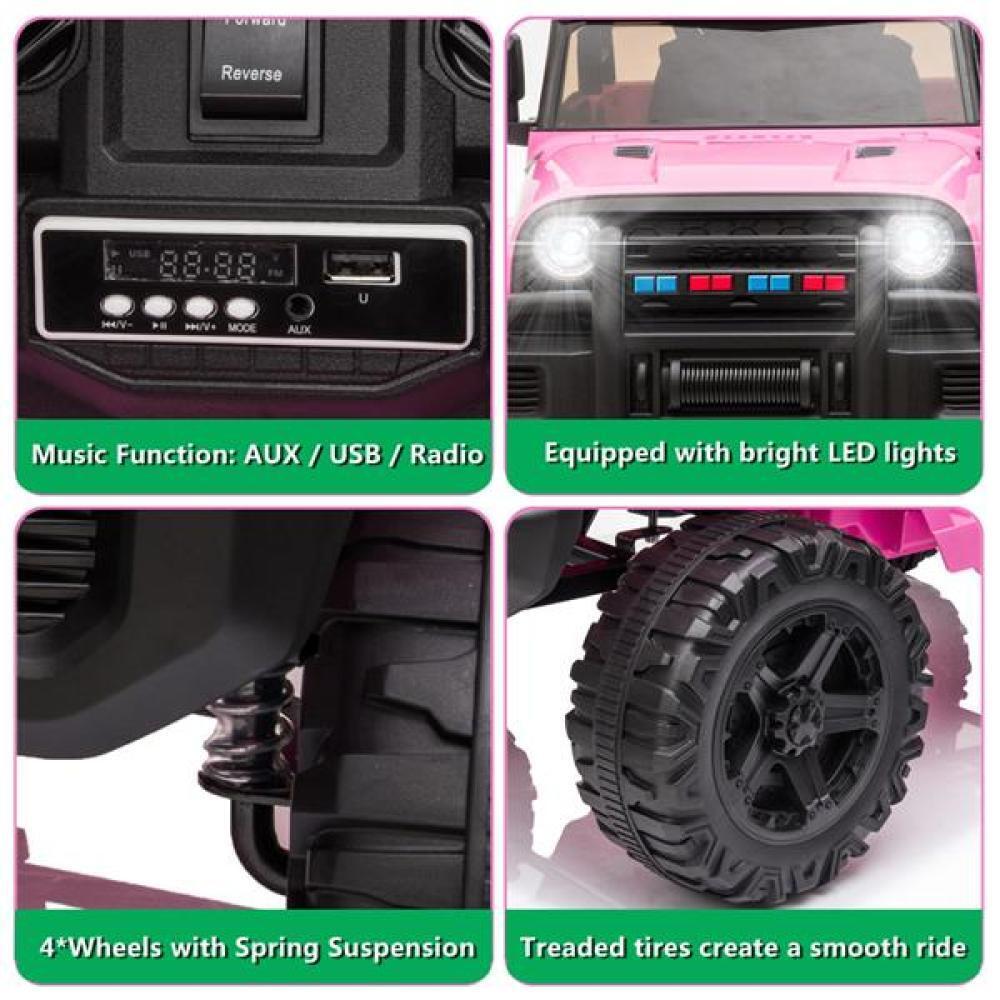 12V Electric Ride On Car Truck for Kids with Dual Drive, MP3 and USB, Remote Control Included