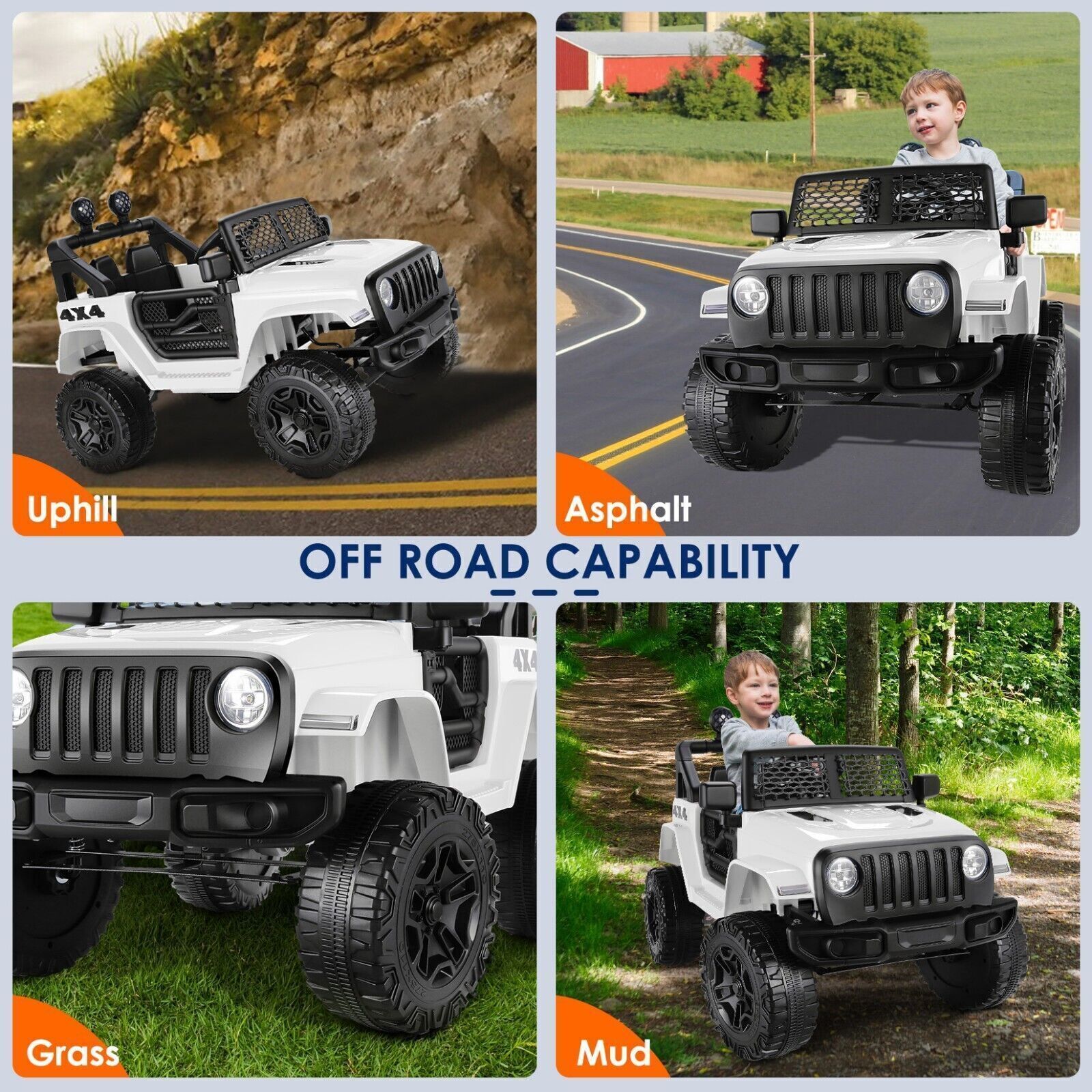 Electric Ride-On Cars for Kids with Remote Control - 12V Battery Powered