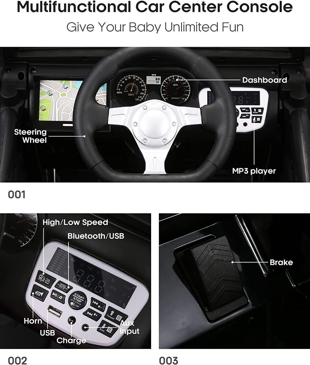 12V Electric Ride-On Car with MP3, Lights, and Remote Control - Perfect for Little Drivers!