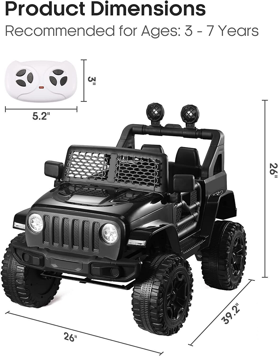 12V Electric Ride-On Car with MP3, Lights, and Remote Control - Perfect for Little Drivers!