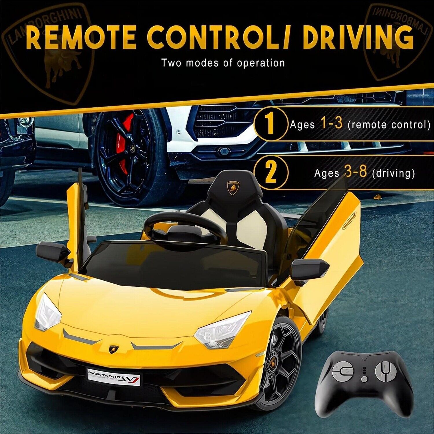 12V Electric Sports Car for Kids with Remote Control - Battery Powered Ride-On Vehicle