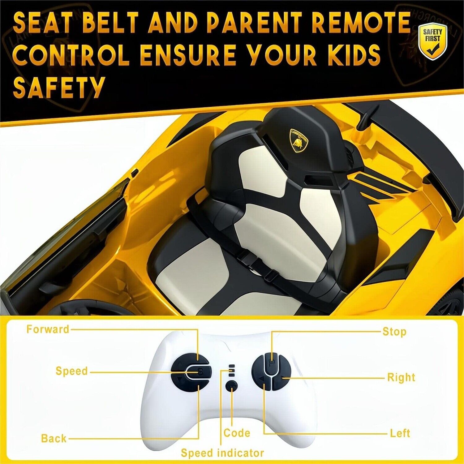 12V Electric Sports Car for Kids with Remote Control - Battery Powered Ride-On Vehicle