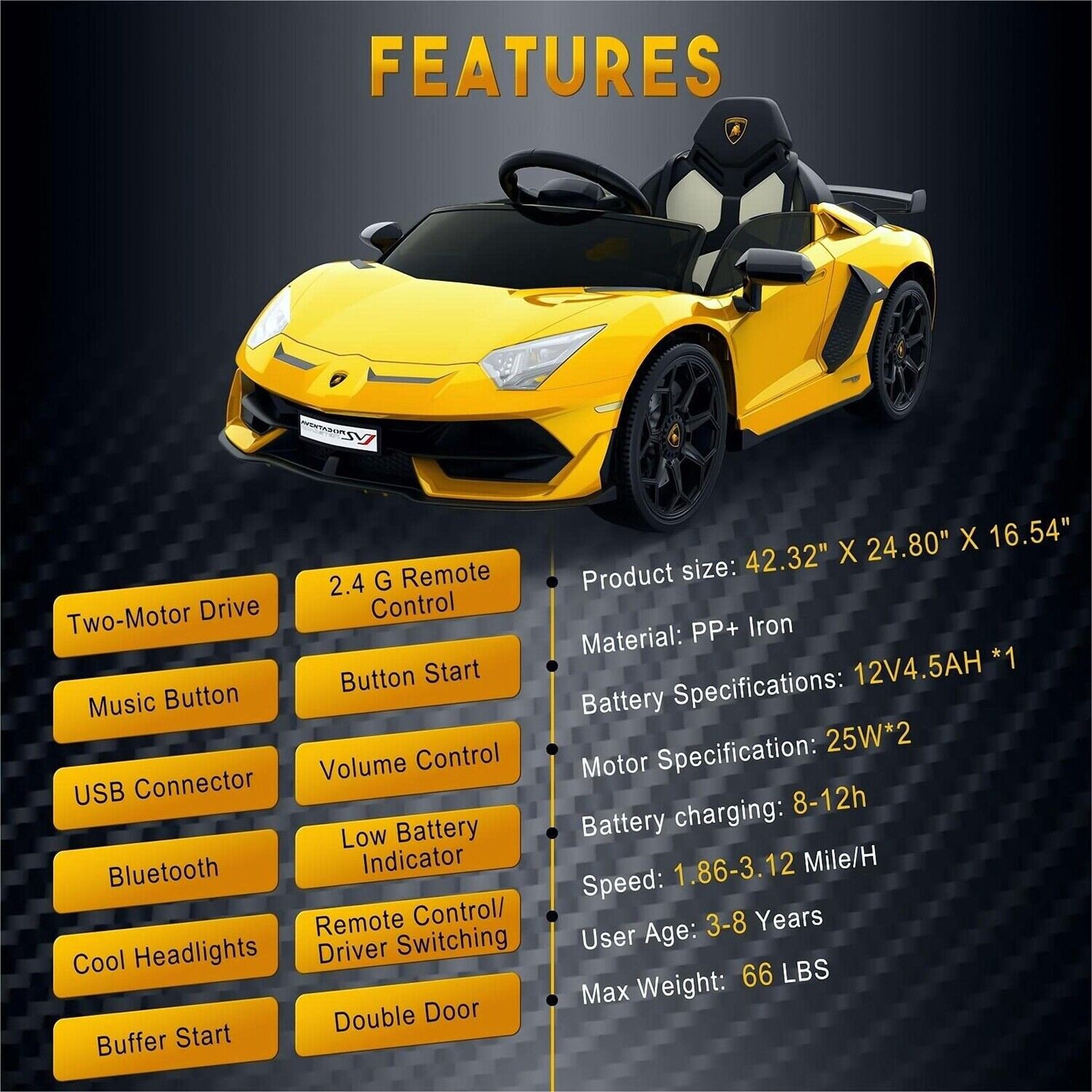 12V Licensed Lamborghini Electric Car for Kids with Remote Control - The Ultimate Ride-On Toy