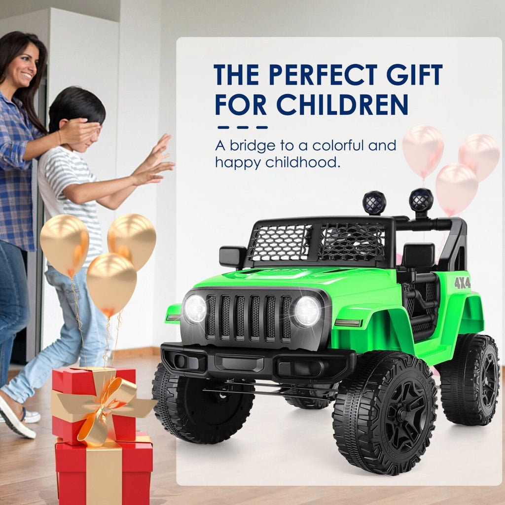 12V Electric Ride On Cars for Kids with Remote Control, MP3 Player, LED Lights, and USB