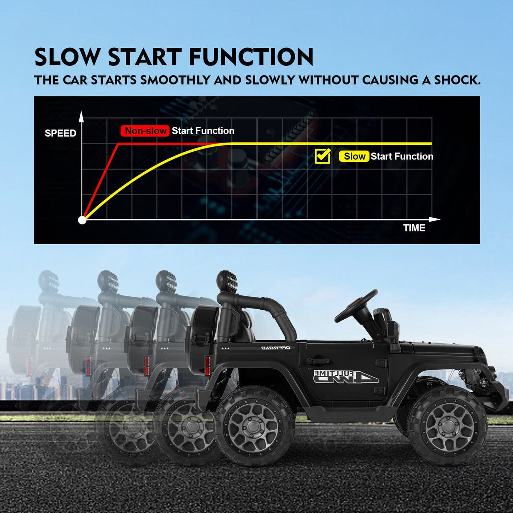 12V Electric Ride-On Truck for Kids with Music, LED Lights, Bluetooth, MP3, and Remote Control