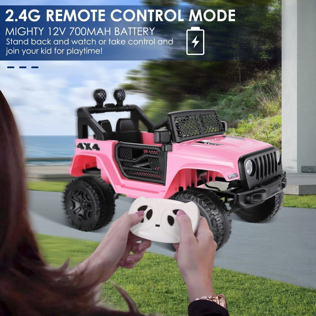 3-Speed Electric Kids Ride On Car with Remote Control, USB Port, and LED Lights