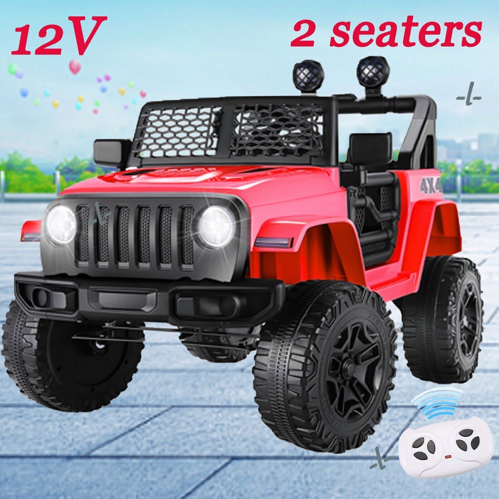 12V Electric Ride On Jeep Toy Car with USB, Bluetooth, and Remote Control for Kids