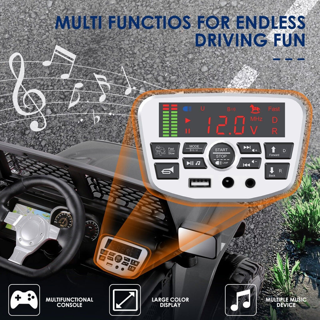 12V Electric Ride On Jeep Toy Car with USB, Bluetooth, and Remote Control for Kids