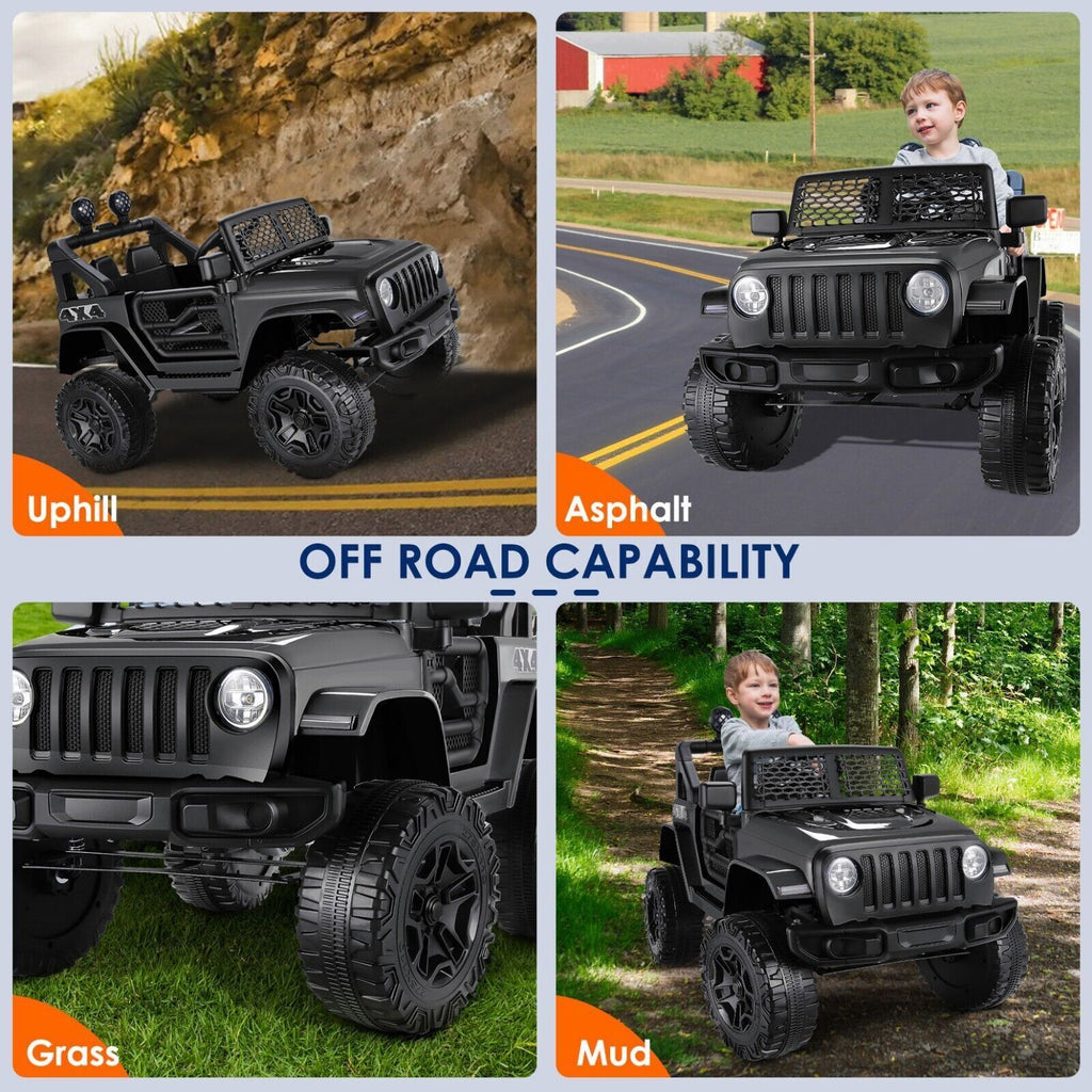 12V Electric Ride On Jeep Toy Car with USB, Bluetooth, and Remote Control for Kids
