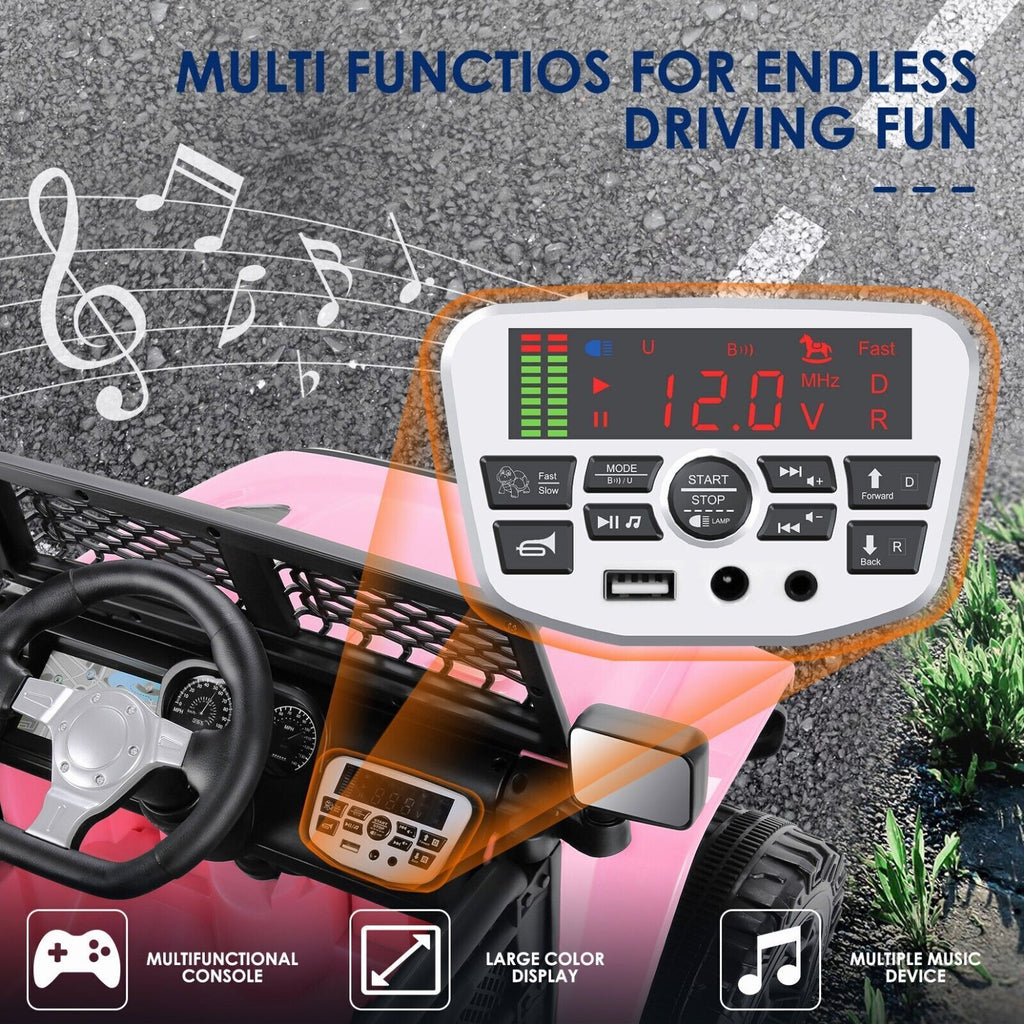 12V Electric Ride On Jeep Toy Car with USB, Bluetooth, and Remote Control for Kids