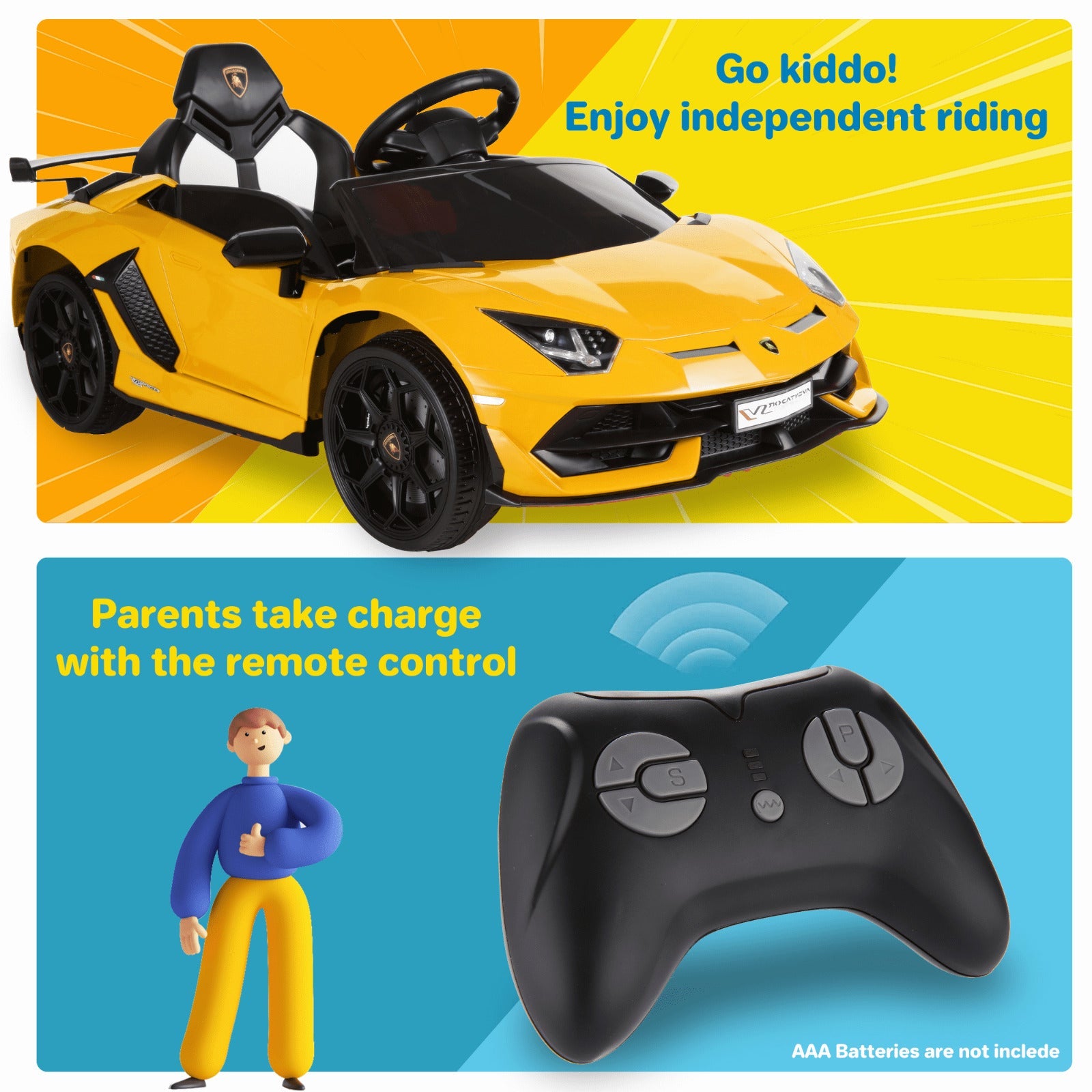 12V Electric Ride On Jeep Toy Car with USB, Bluetooth, and Remote Control for Kids