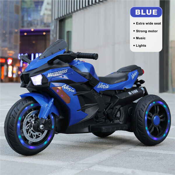 12V Electric Ride On Motorbike for Kids with Rechargeable Battery and 3 Wheels