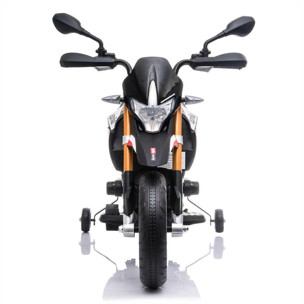 12V Electric Ride On Motorcycle for Kids with LED Music and Training Wheels