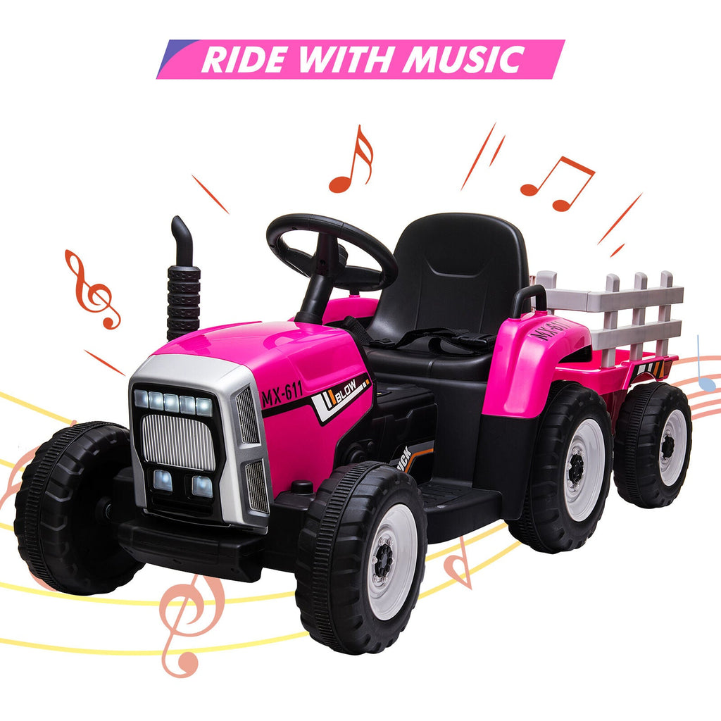 12V Electric Ride on Tractor for Kids with Remote Control - Battery Powered Vehicle