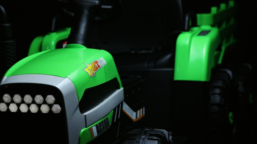 12V Electric Ride-On Tractor with Trailer for Kids, Remote Control Included