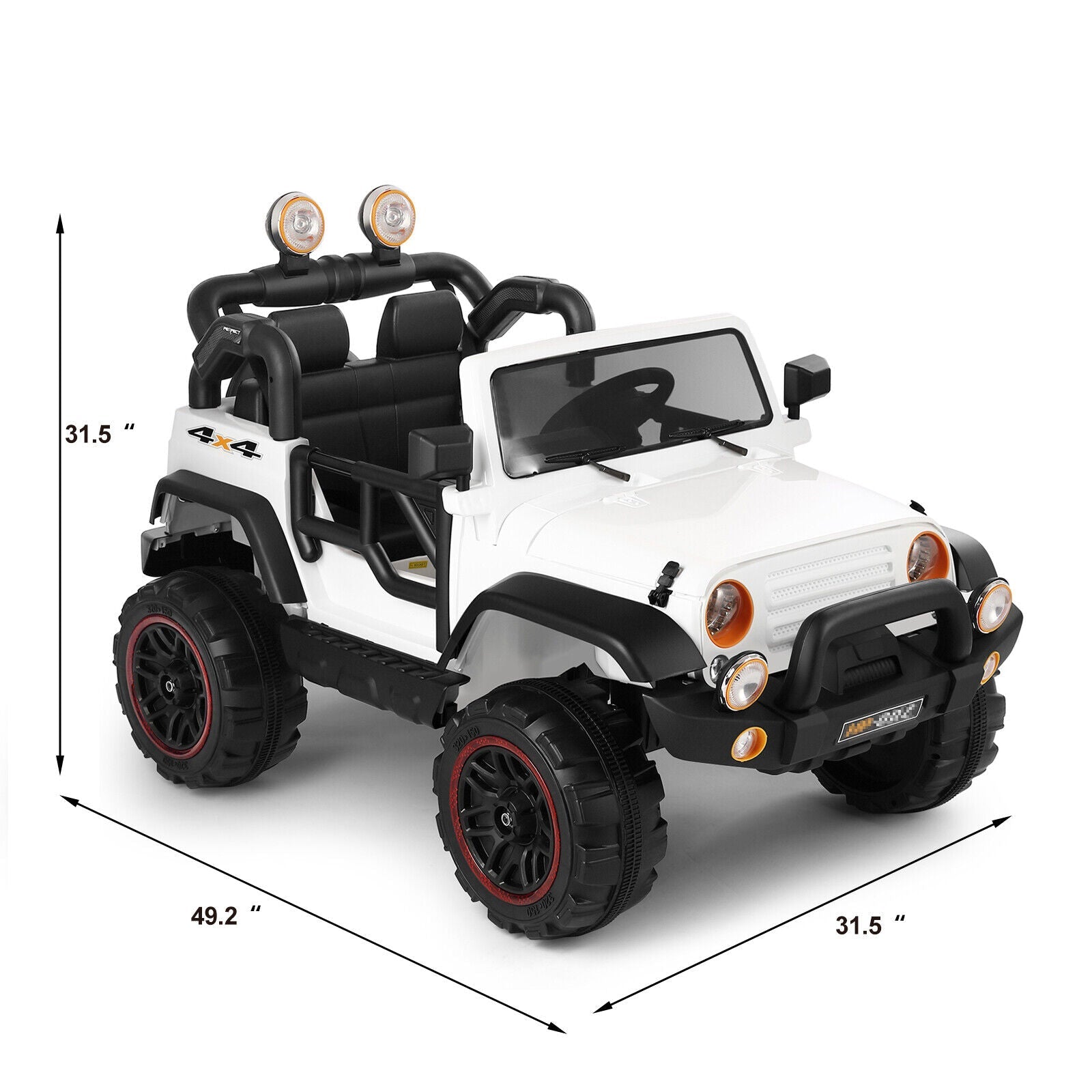 12V Electric Ride-On Truck for Kids with MP3, LED Lights, USB, and Remote Control