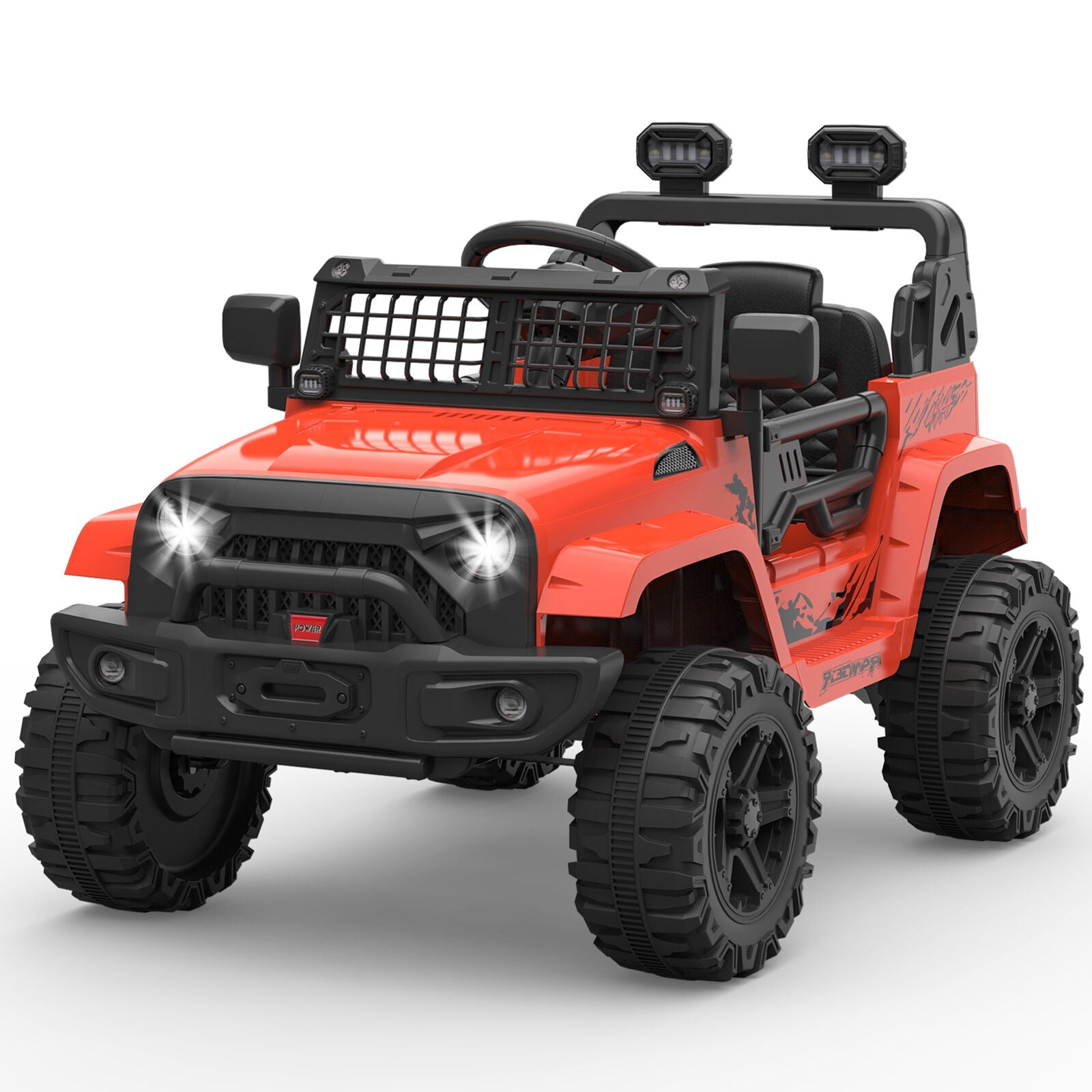 12V Electric Ride-On Truck for Kids with Remote Control, 2 Speeds, and LED Lights