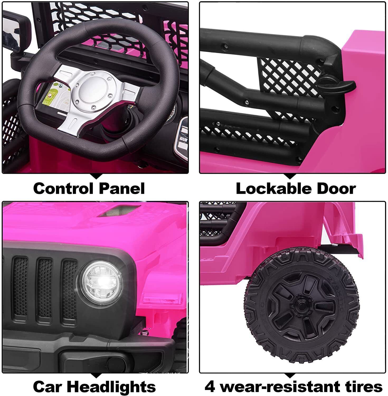 12V Electric Ride On Truck for Kids with Remote Control and LED Lights