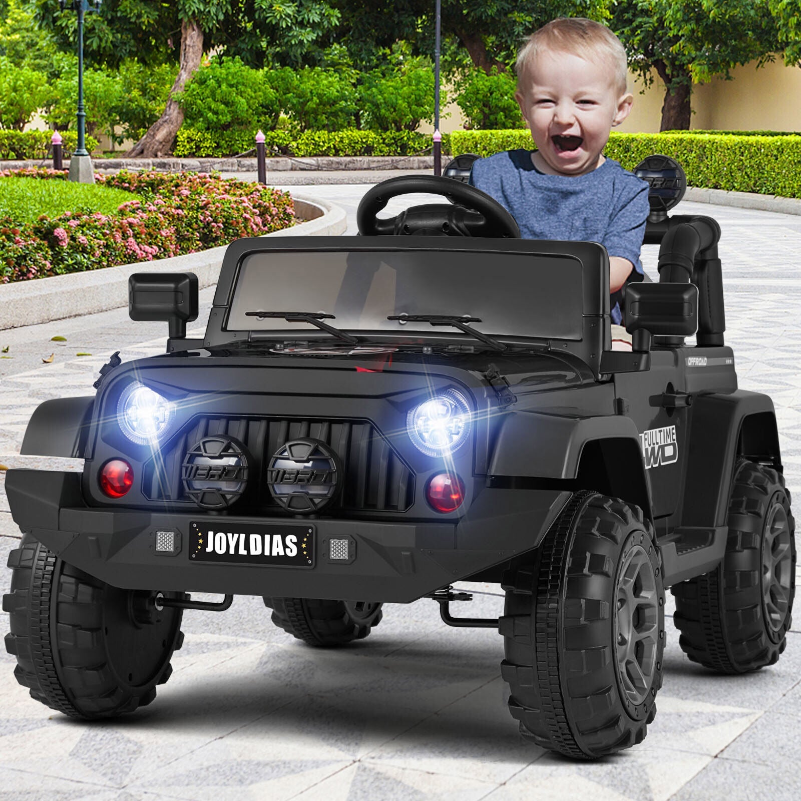12V Electric Ride-On Truck for Kids with Storage, LED Lights, MP3 Player, and Remote Control