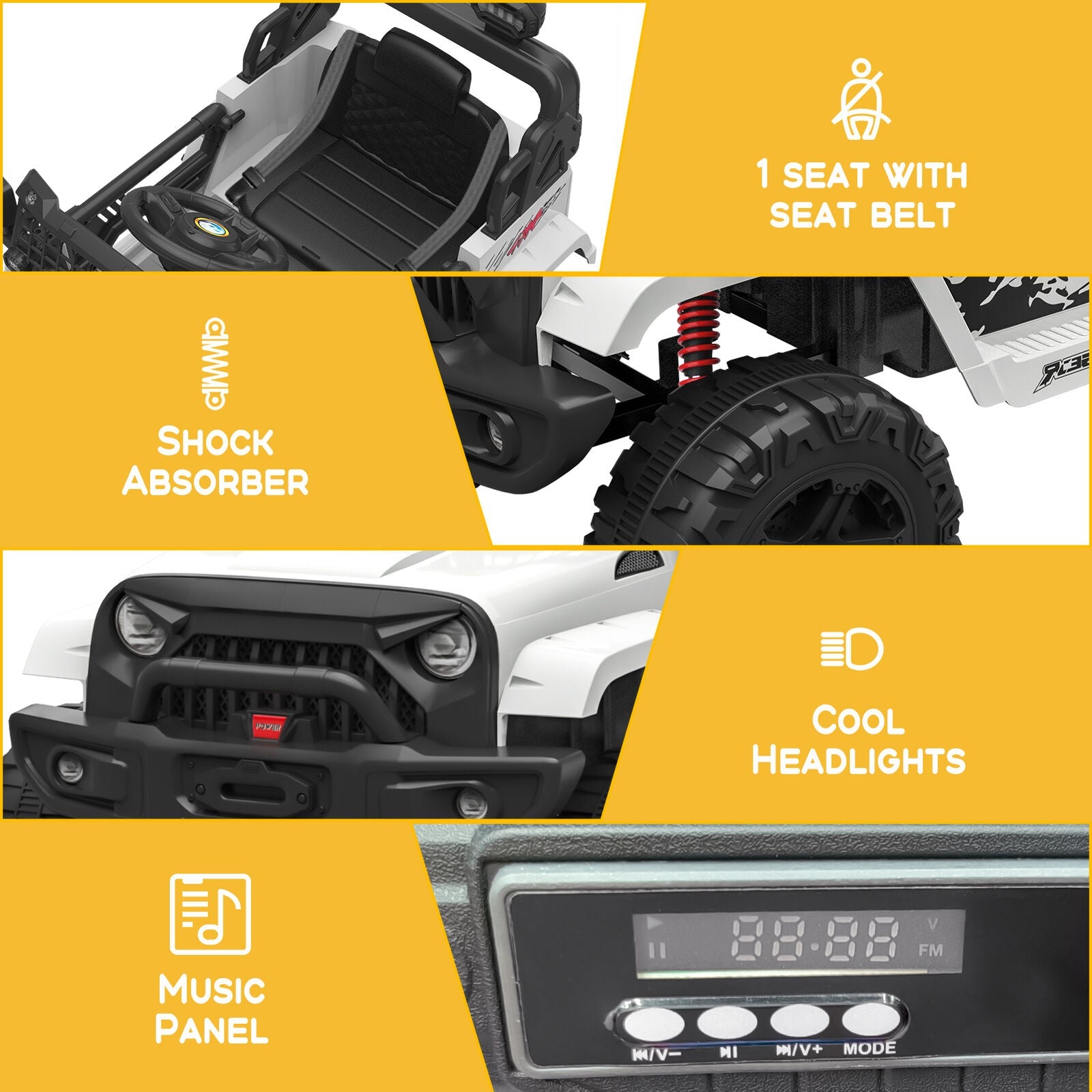 12V Electric Ride On Truck with Remote Control and LED Lights