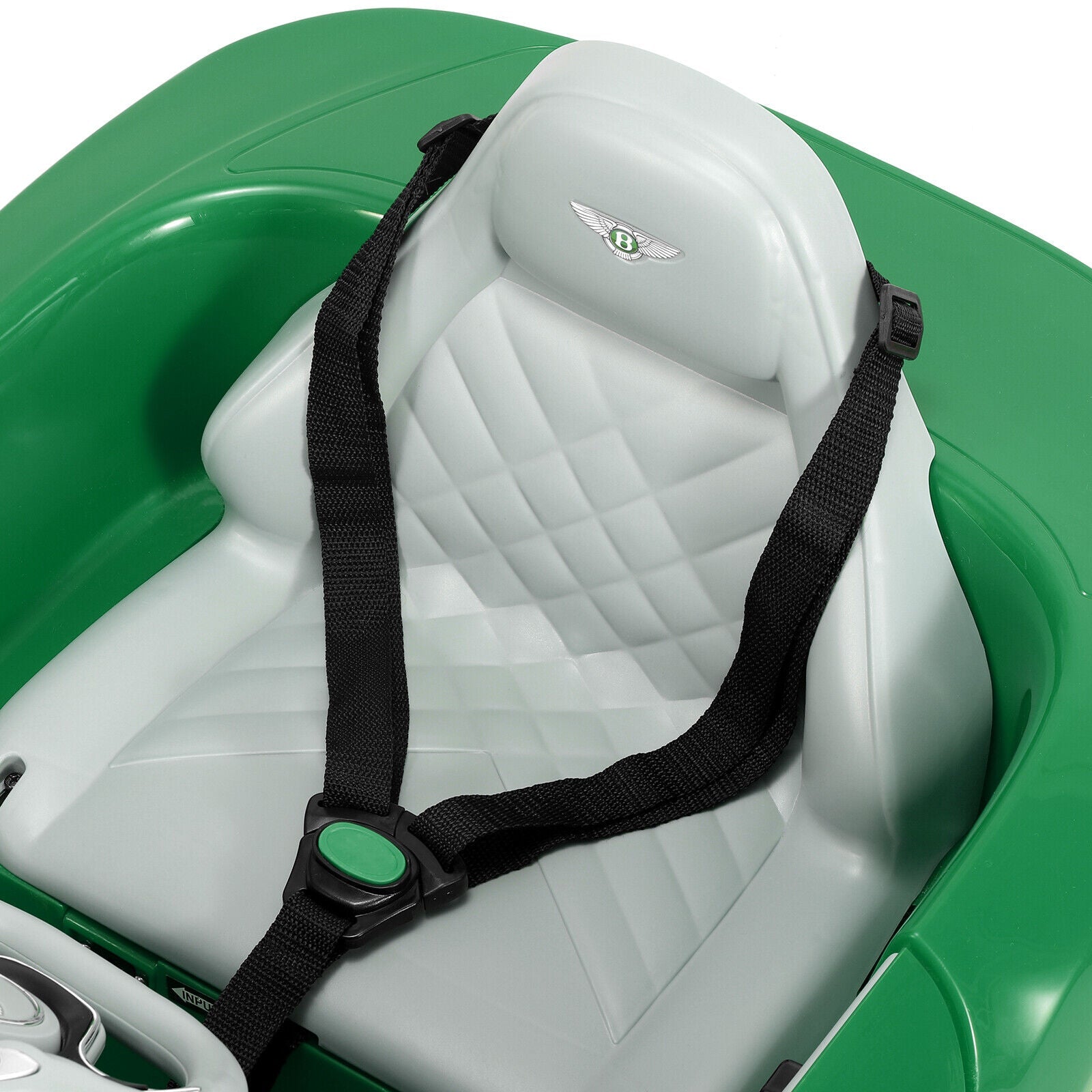 12V Green Electric Ride On Car for Kids with Remote Control - Inspired by Bentley Design