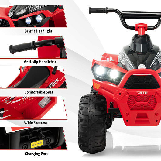 12V Kids ATV with Adjustable Speed and Comfortable Seat - Red