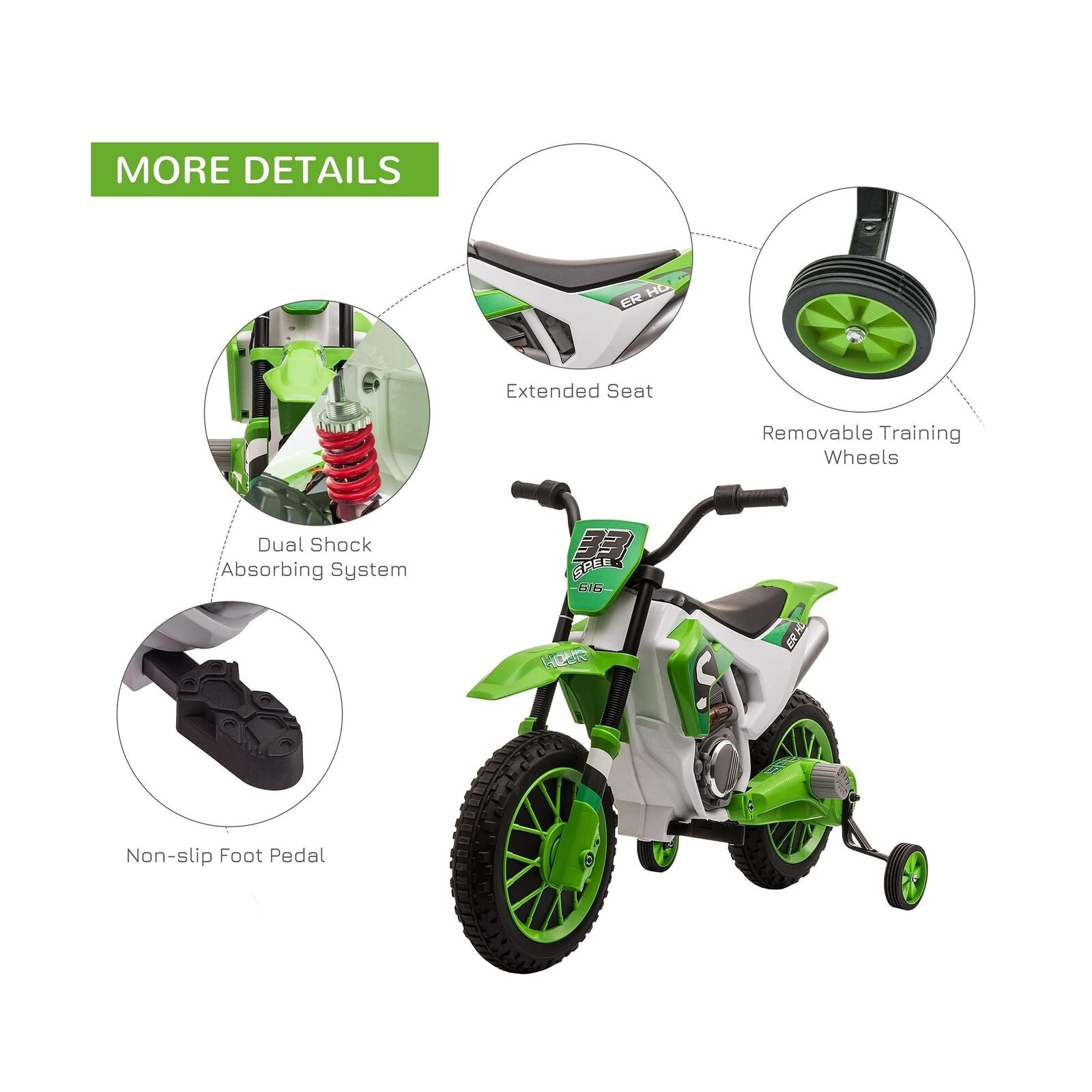 12V Kids Electric Dirt Bike Ride-On Toy by Aosom - Battery-Powered Off-Road Fun!