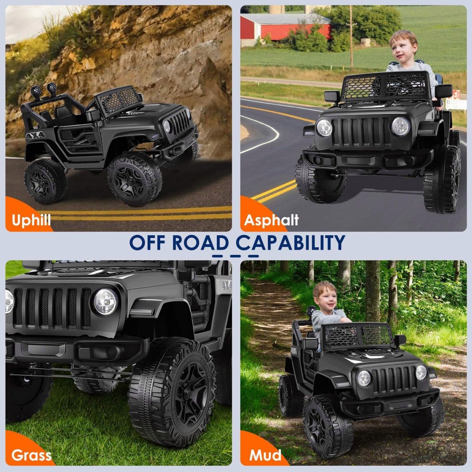 12V Electric Ride-On Car for Kids with Remote Control and Music Player