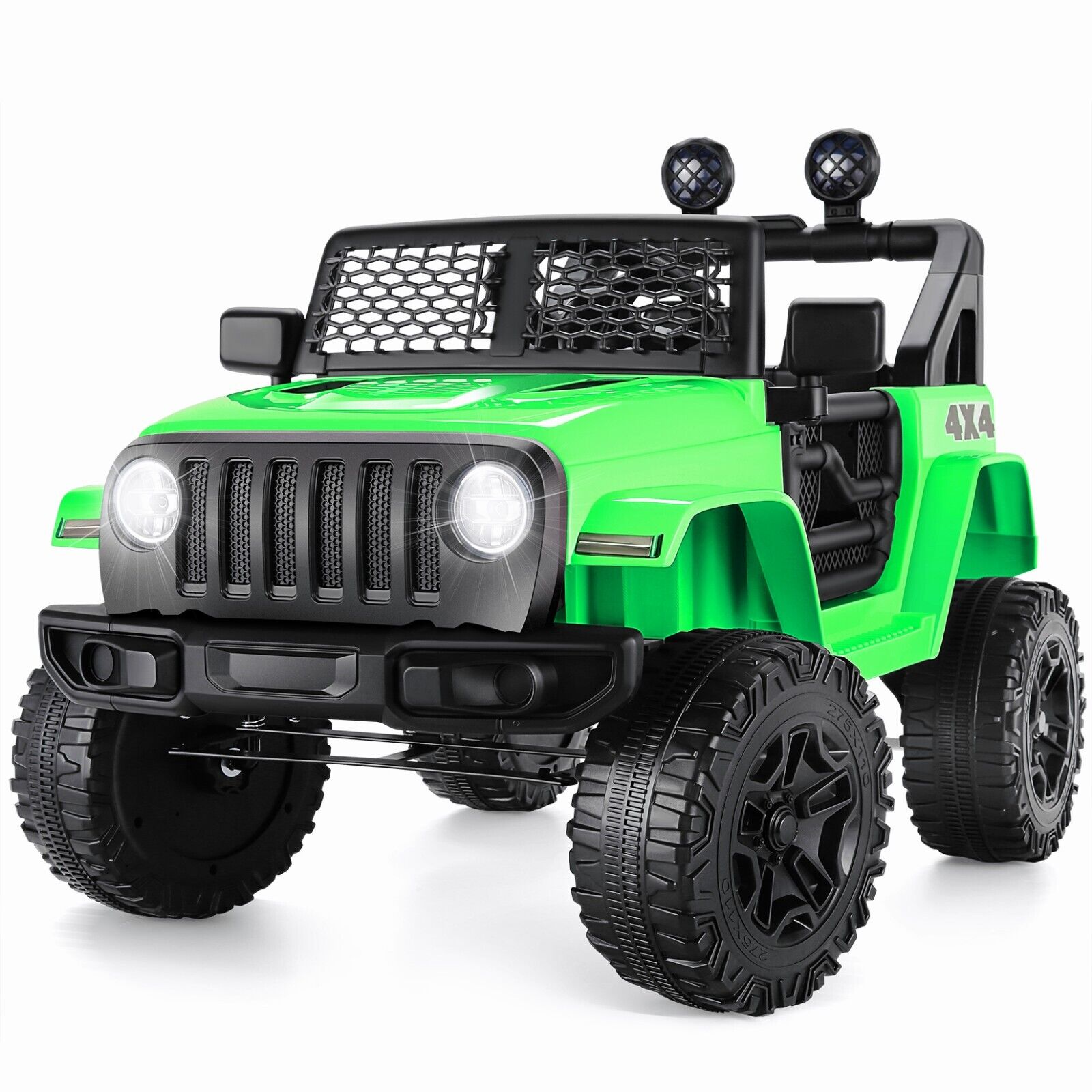12V Kids Electric Jeep with Remote Control, 3 Speeds, and LED Lights