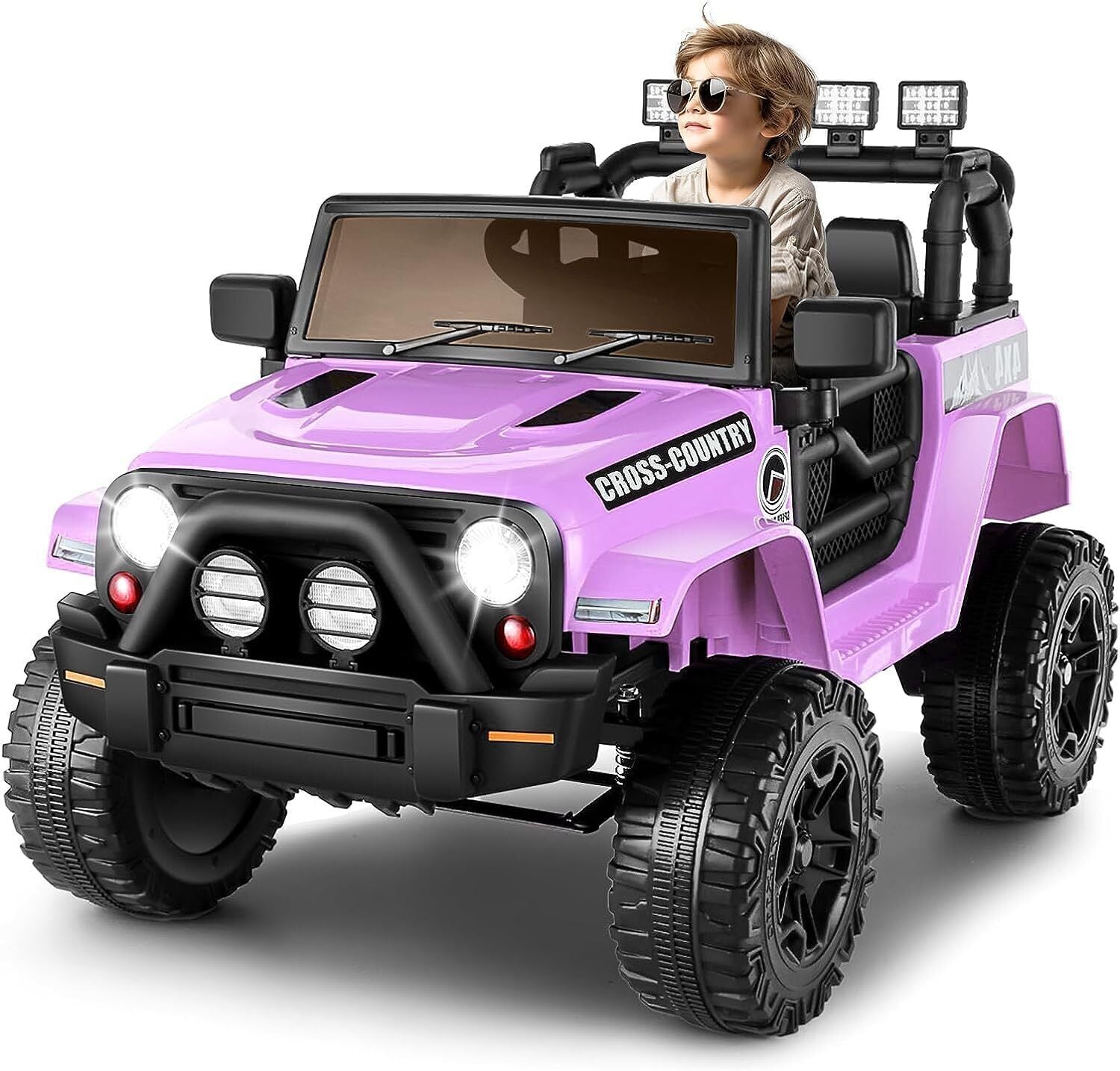Electric Ride-On Truck with Remote Control and LED Lights - 3 Speed Options