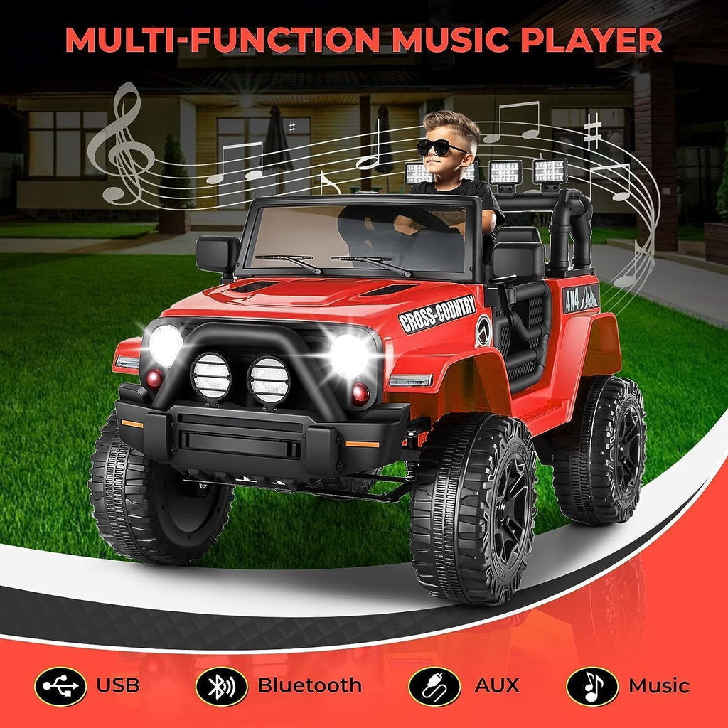 Electric Ride-On Truck with Remote Control and LED Lights - 3 Speed Options