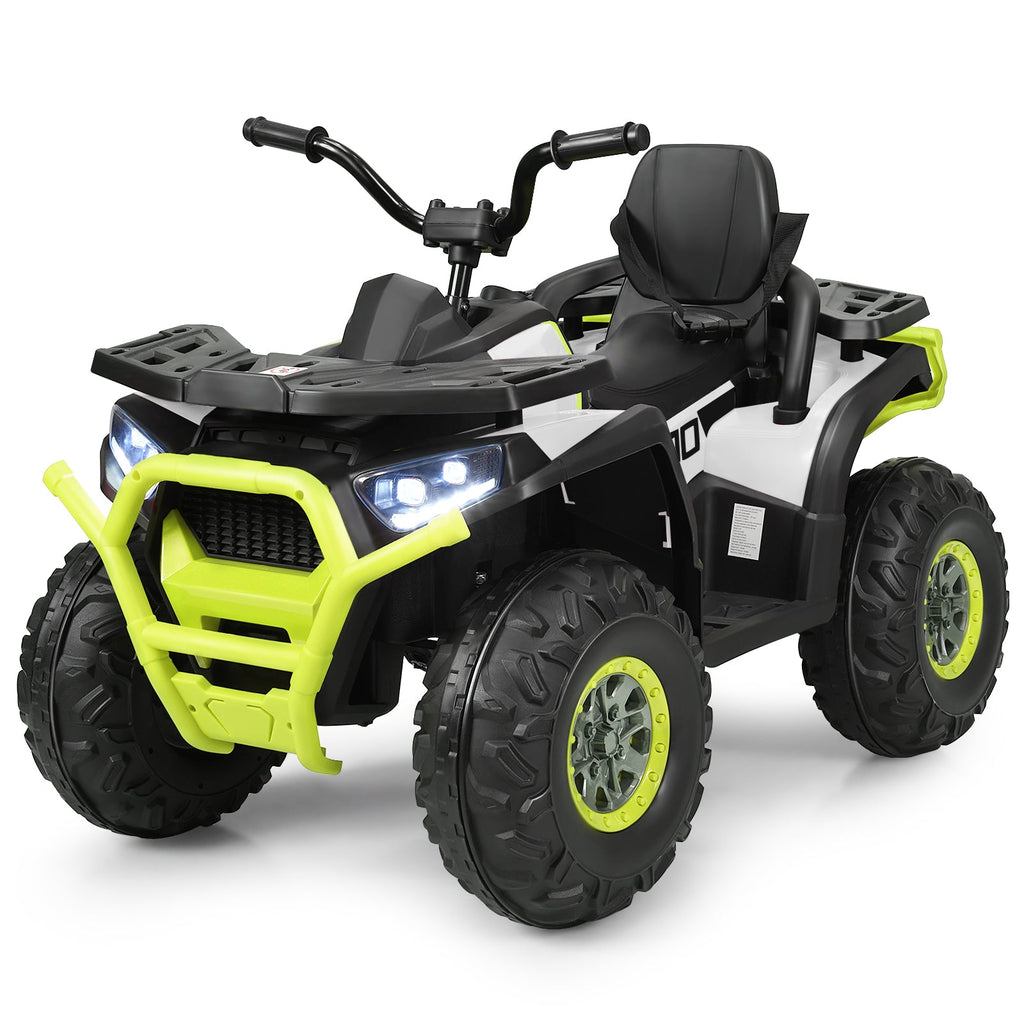 12V Kids Electric Ride On Car Toy with LED Lights in Black, Red, or White