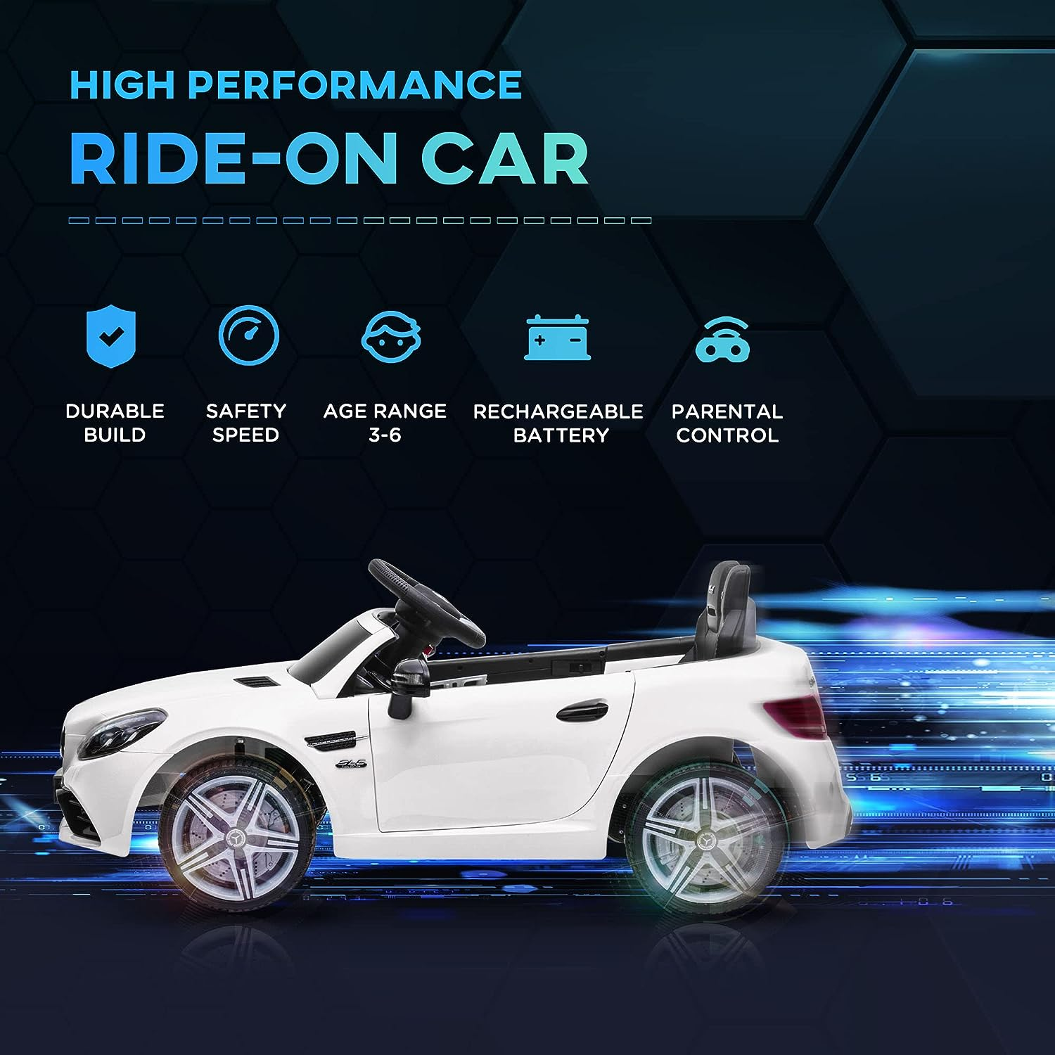 12V Kids Electric Ride on Car with Parent Remote Control - Battery Powered Fun for Little Ones