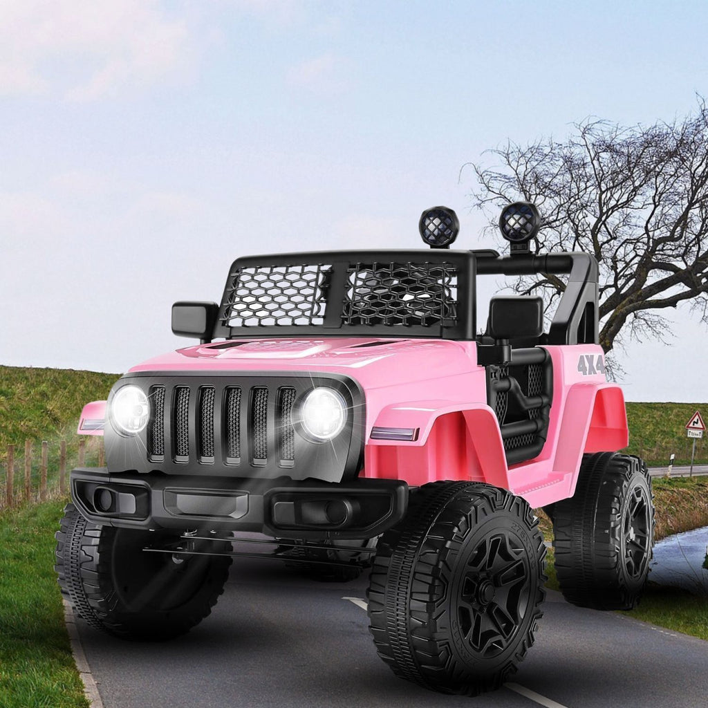 12V Kids Electric Ride-On Jeep Car with Remote Control, Bluetooth, LED Lights, and MP3 Player
