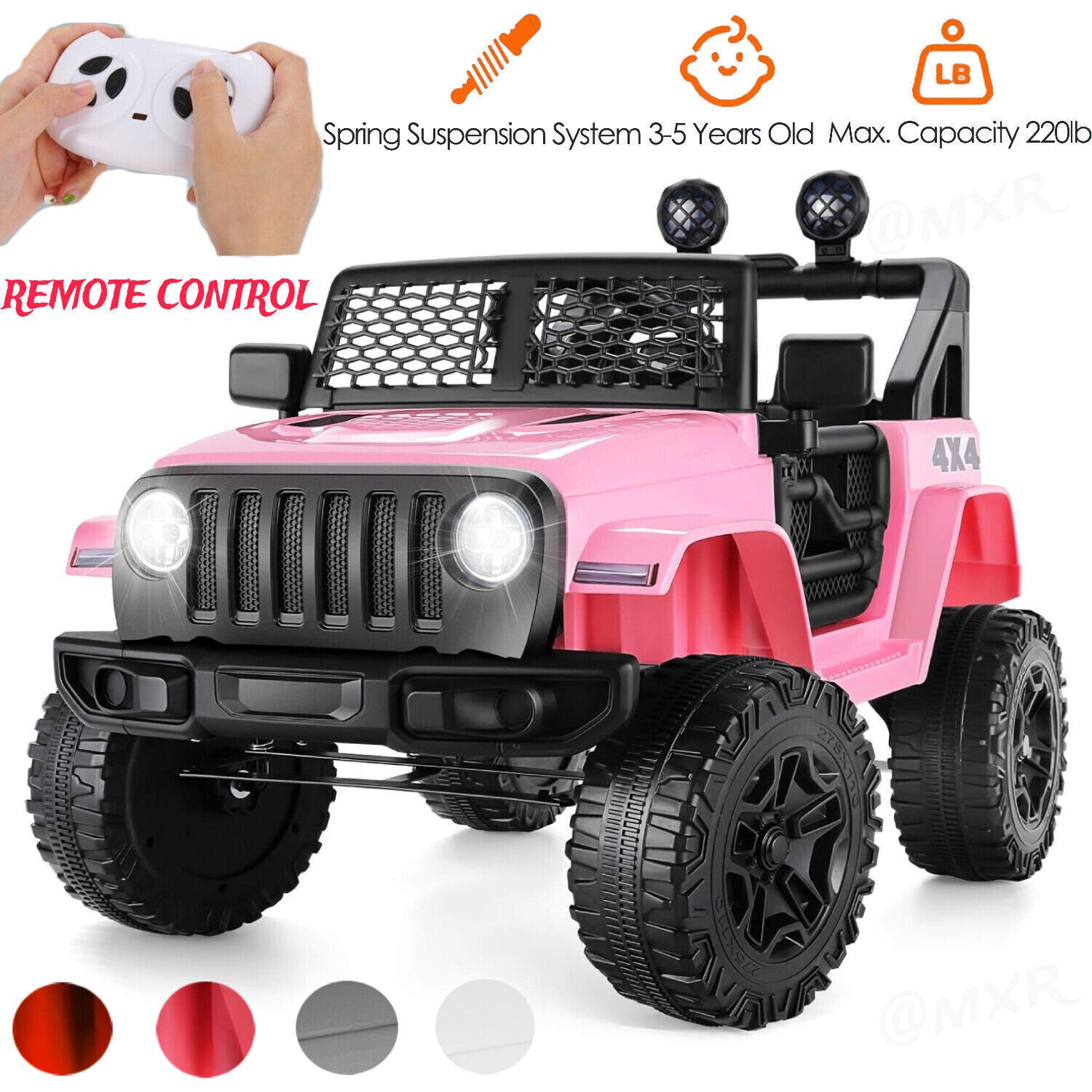12V Kids Electric Ride-On Truck with Bluetooth, MP3, Remote Control, and LED Lights