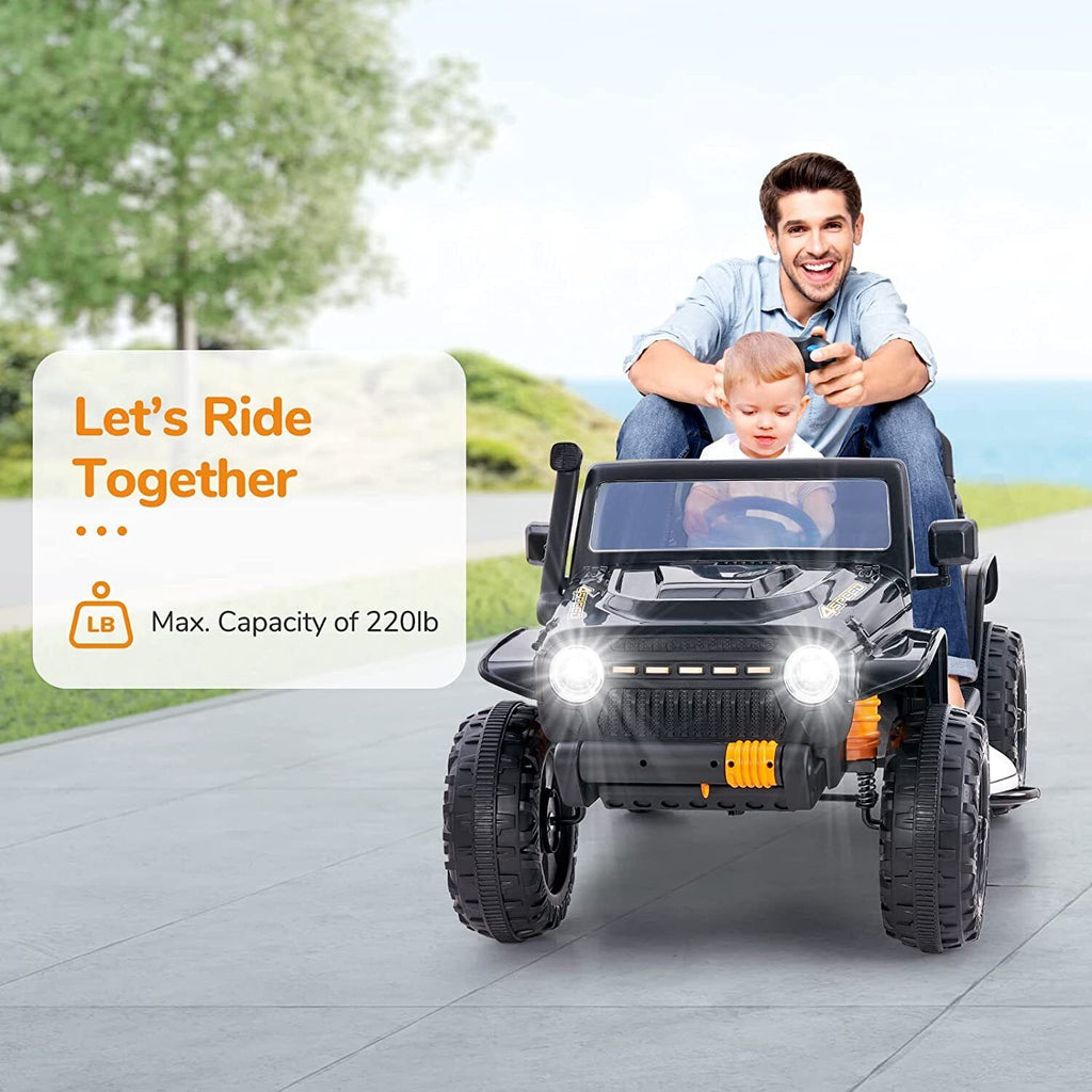 Electric Ride-On Toy Truck for Kids with Remote Control and Parent Seat - 12V