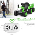 12V Kids Electric Tractor with Trailer and LED Lights - USB Compatible