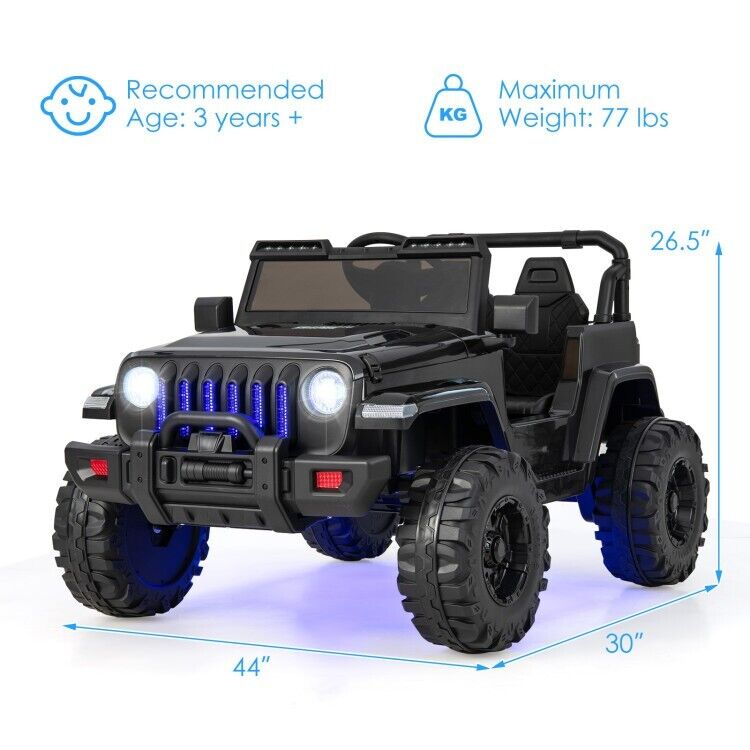12V Kids Electric Truck Jeep with 2.4G Remote Control - Perfect for Little Drivers!