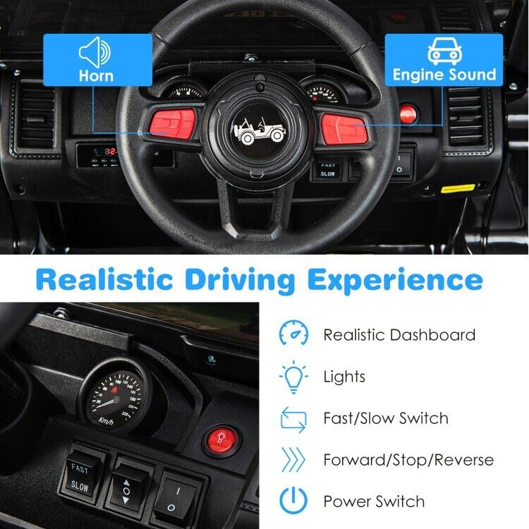 12V Kids Electric Truck Jeep with 2.4G Remote Control - Perfect for Little Drivers!