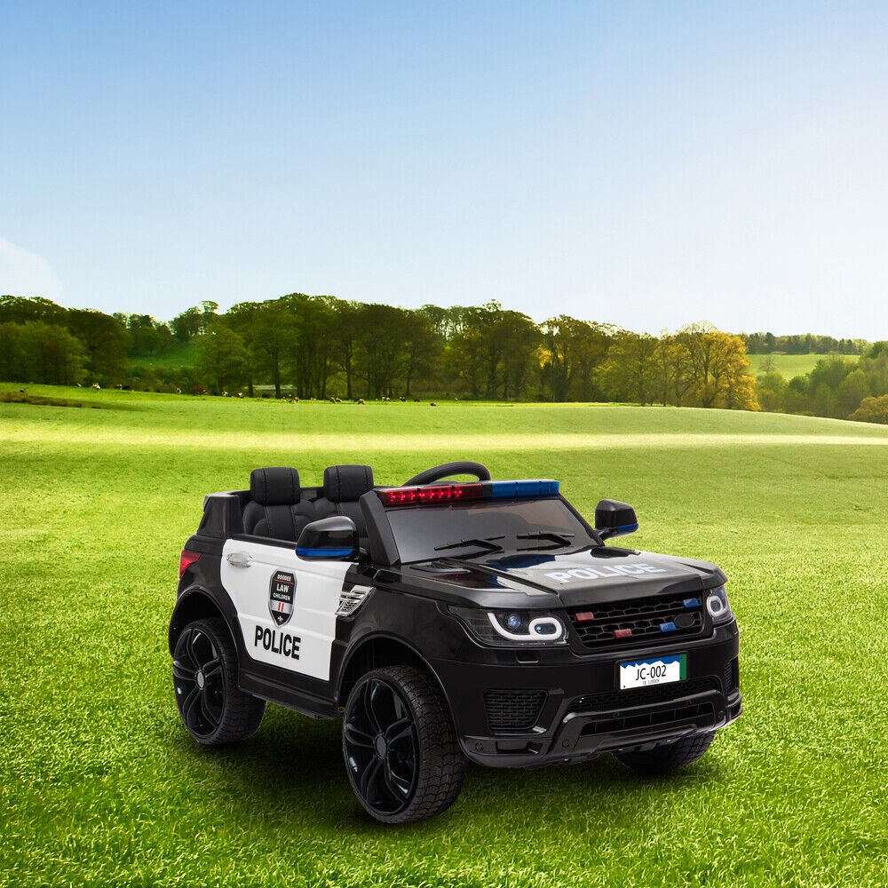 12V Kids Police Ride-On Car with Remote Control and LED Flashing Lights