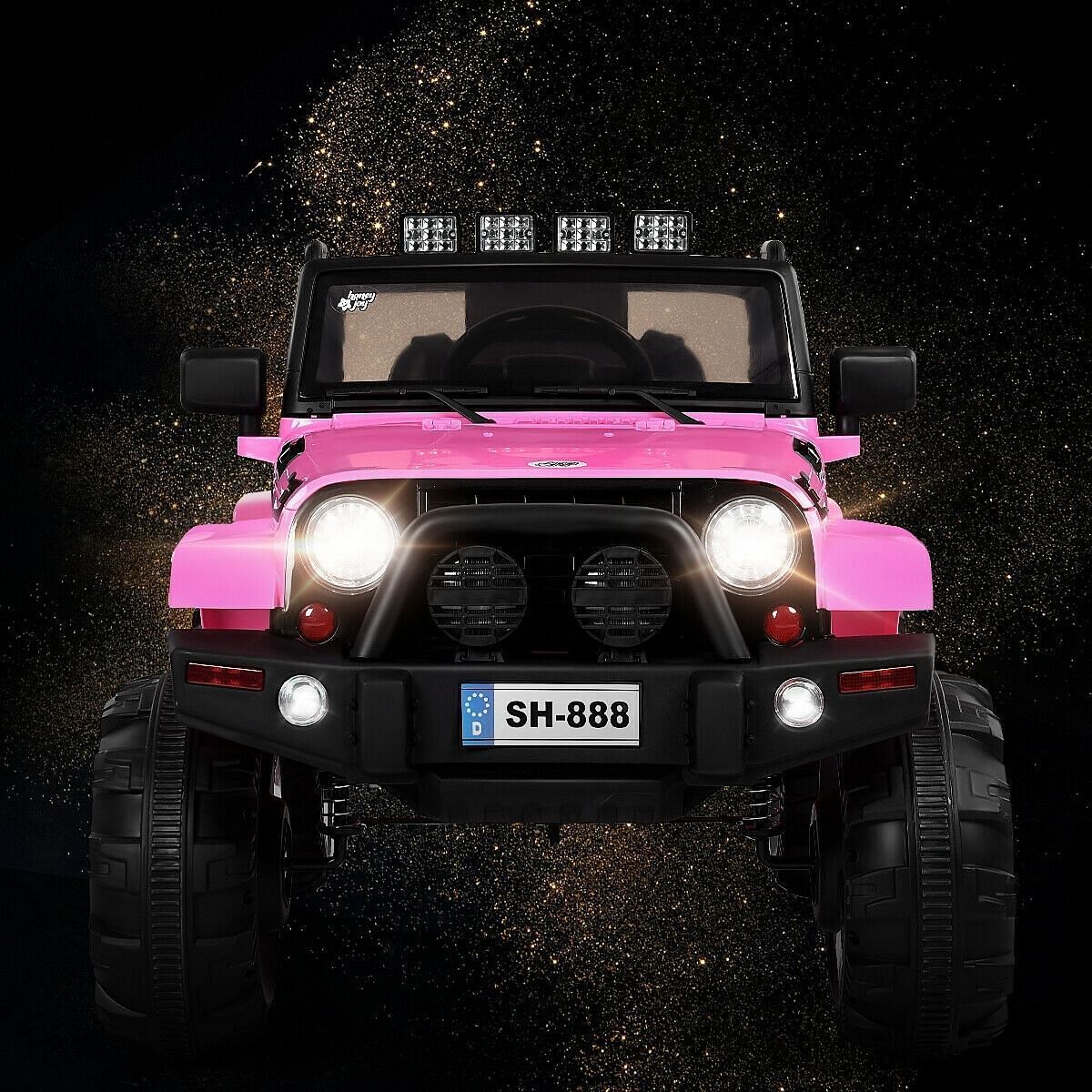 12V Kids Remote Control Truck Car with LED Lights in Pink