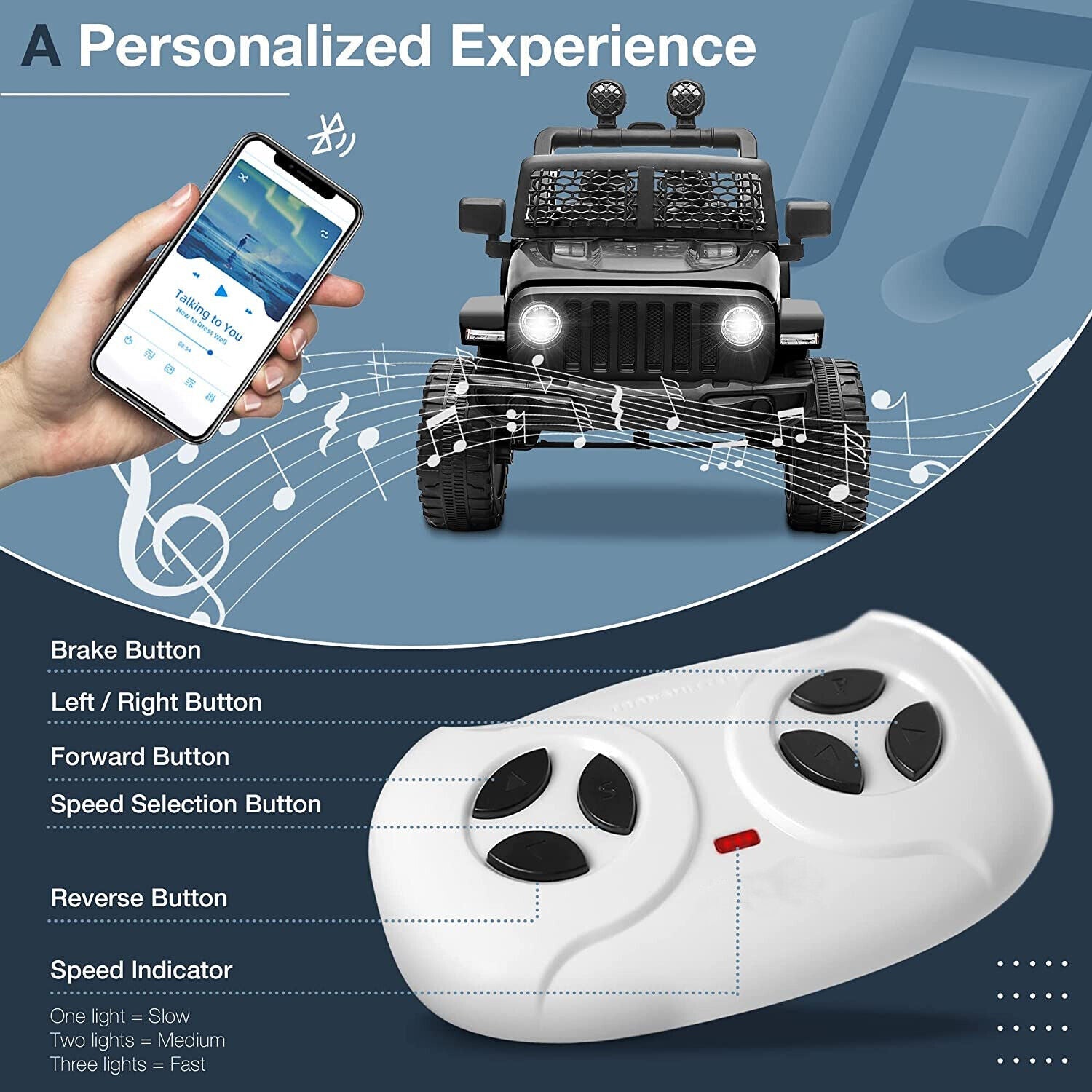 12V Kids Ride-On Car Truck with MP3, Bluetooth, and Parental Remote Control