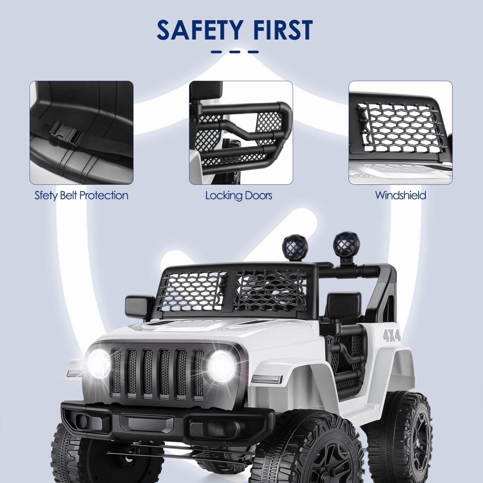 2-Seater Electric Ride-On SUV Toy Truck for Kids with Remote Control and MP3 Player