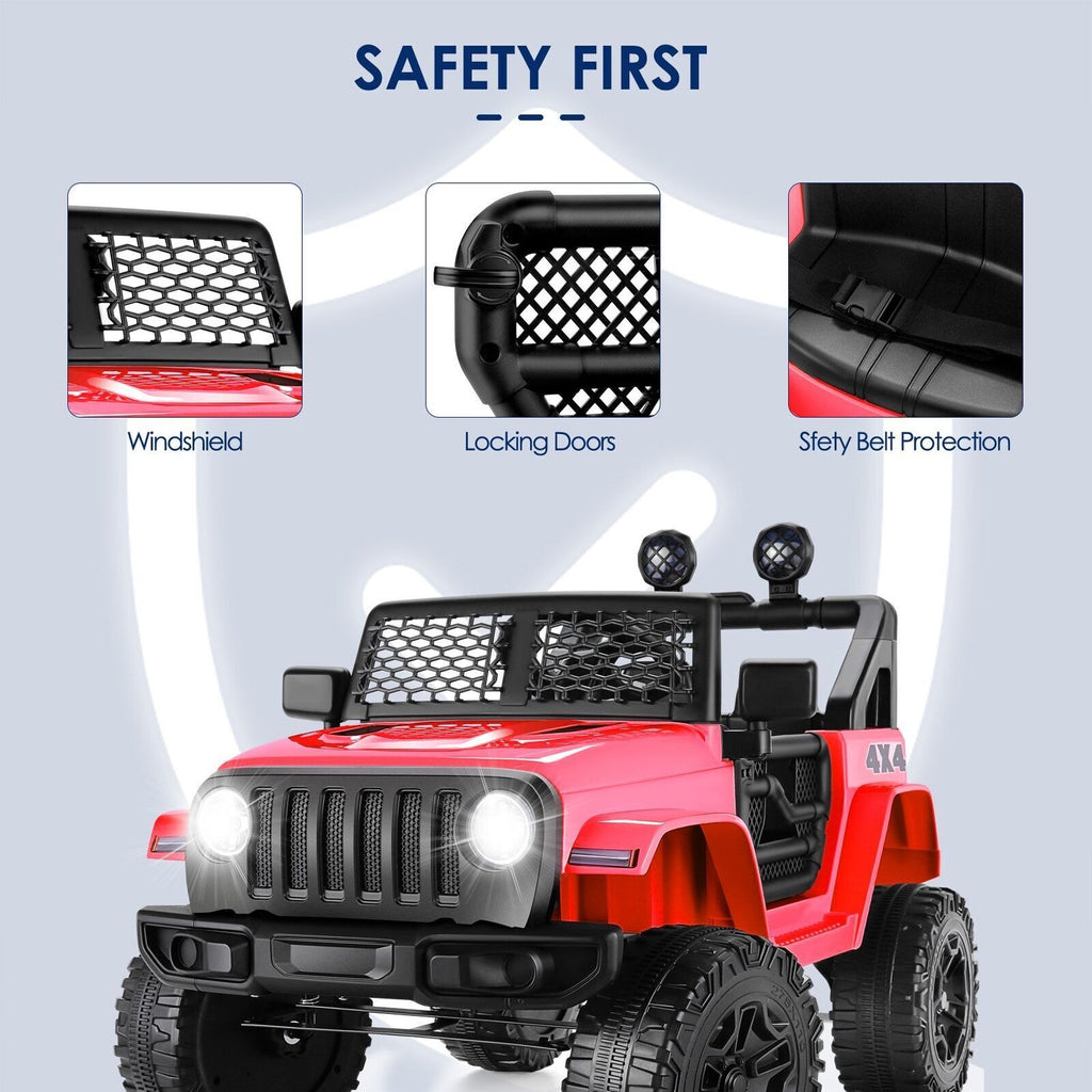 12V Kids Ride-On Car with MP3, Bluetooth, and Parental Remote Control
