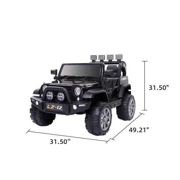 12V Kids Ride On Car with Remote Control - Rechargeable Battery, 4 mph Speed, Black