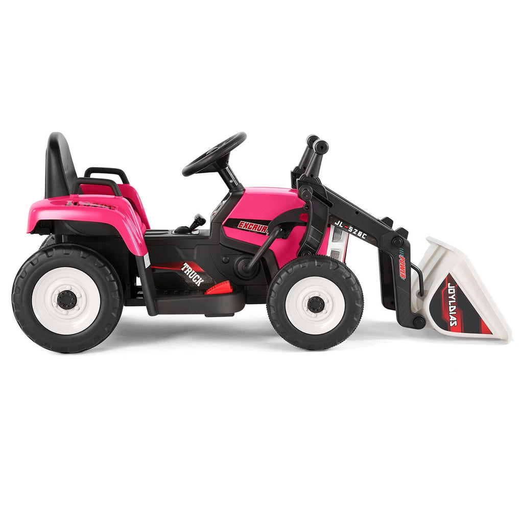 12V Kids Ride On Excavator with Music and Remote Control - 3 Speed Options