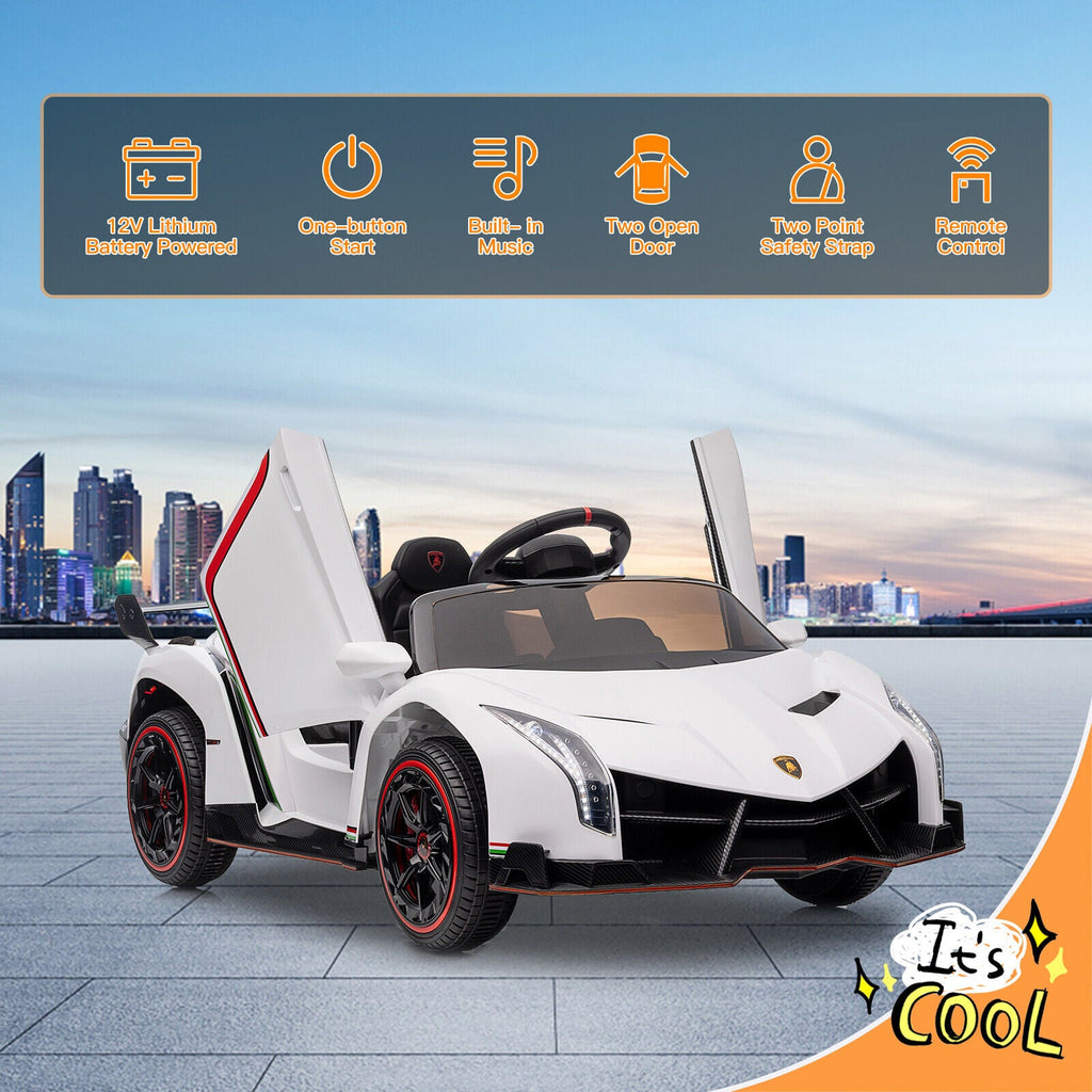 Electric Lamborghini Ride-On Car for Kids with Remote Control and LED Lights