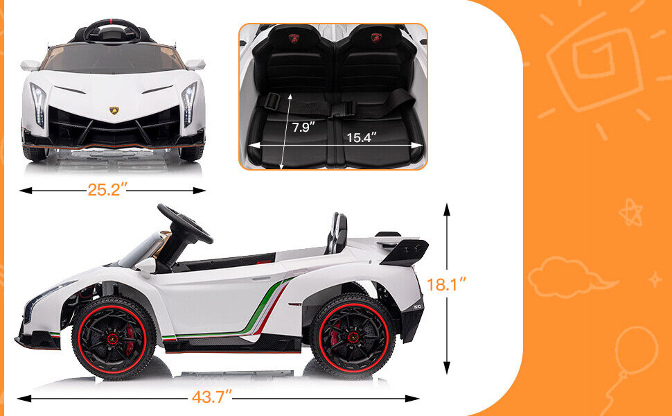 12V Kids Ride On Lamborghini Electric Car with Remote Control and 4 Wheels