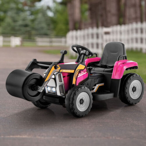 12V Kids Ride-On Road Roller with 2.4G Remote Control in Pink - Long-Lasting Fun for Little Ones